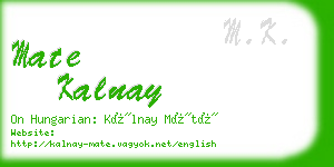 mate kalnay business card